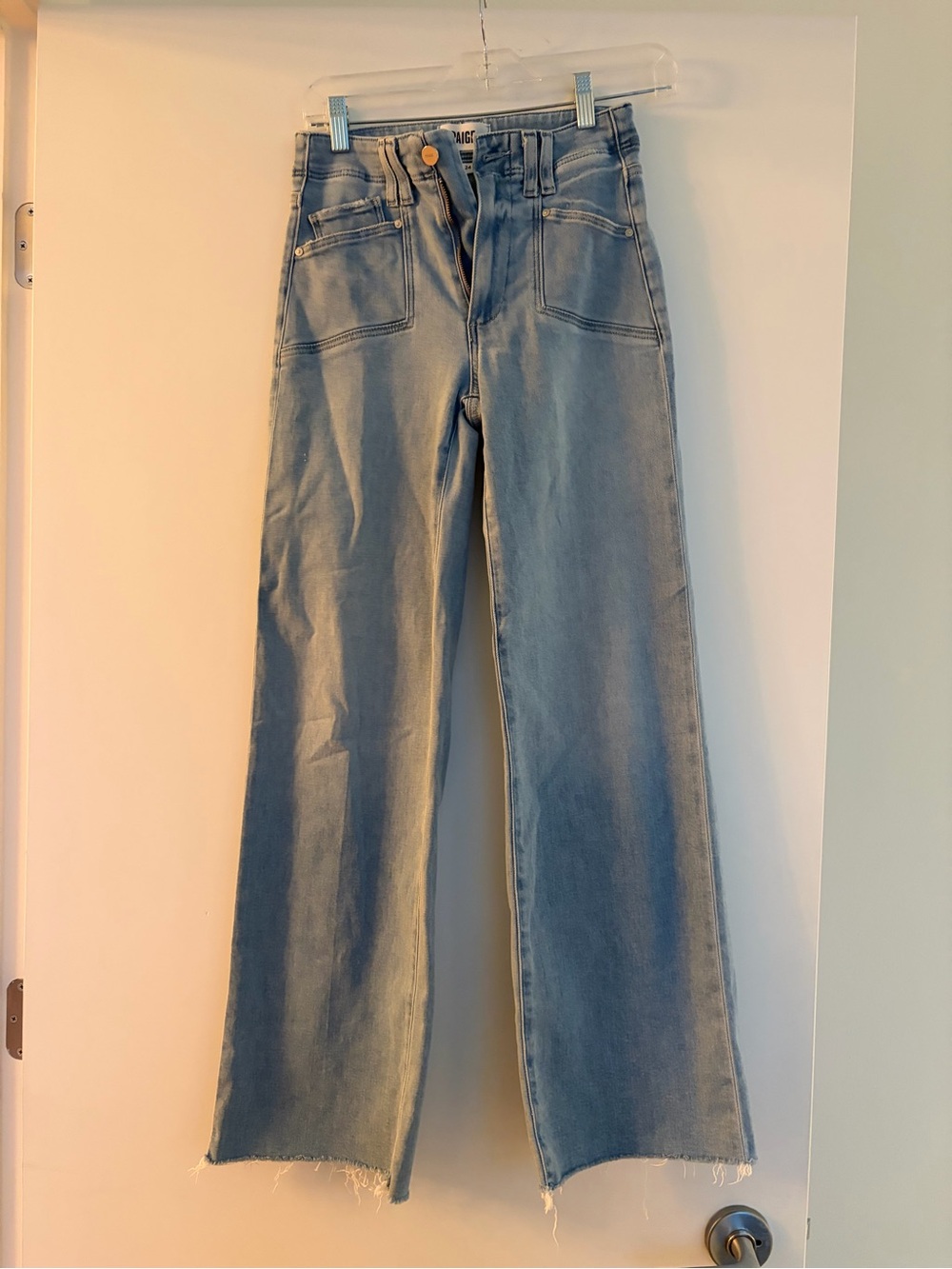 PAIGE Light Blue Wide-Leg High-Rise Jeans